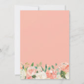 Modern Clean Coral Peach Floral Photo Afstuderen Aankondiging (Achterkant)