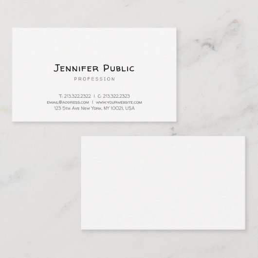 Modern Clean Creative Handschrift Tekst Sjabloon Visitekaartje (Voorkant / Achterkant)