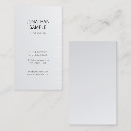 Modern Clean Design Silver Glamor Trendy Luxury Visitekaartje (Voorkant / Achterkant)