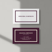 Modern Clean Eenvoudig Wit & Paarse Casual Visitekaartje