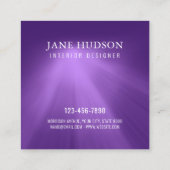 Modern Clean Elegant Design Paarse Licht Luxe Vierkante Visitekaartje (Achterkant)