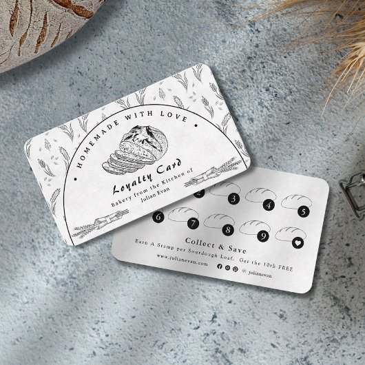 Modern Clean Homemade Sourdough Loyalty Card Visitekaartje