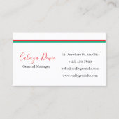 Modern Clean Line Business Cards Visitekaartje (Voorkant)
