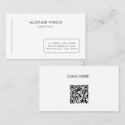 Modern Clean Minimal Business Card Template Visitekaartje (Voorkant / Achterkant)