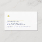 Modern clean navy blue attorney at law name visitekaartje (Achterkant)