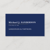 Modern clean navy blue attorney at law name visitekaartje (Voorkant)