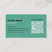 Modern Clean Pastel Blue QR Code Typografie Script Visitekaartje (Achterkant)