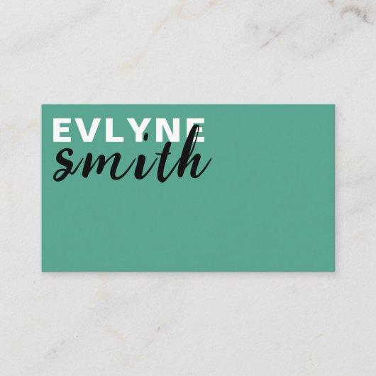 Modern Clean Pastel Blue QR Code Typografie Script Visitekaartje (Voorkant)