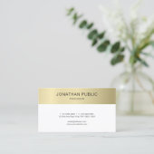 Modern Clean Plain Gold Kijk luxe stijlvol Visitekaartje (Staand voorkant)