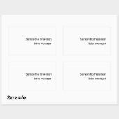 Modern Clean Plain Zwart-wit minimalistisch Rechthoekige Sticker (Vel)