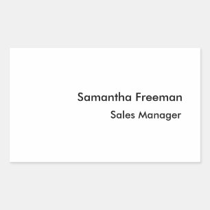 Modern Clean Plain Zwart-wit minimalistisch Rechthoekige Sticker