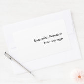 Modern Clean Plain Zwart-wit minimalistisch Rechthoekige Sticker (Envelop)