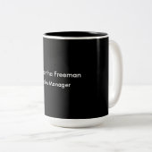 Modern Clean Plain Zwart-wit minimalistisch Tweekleurige Koffiemok (Voorkant rechts)