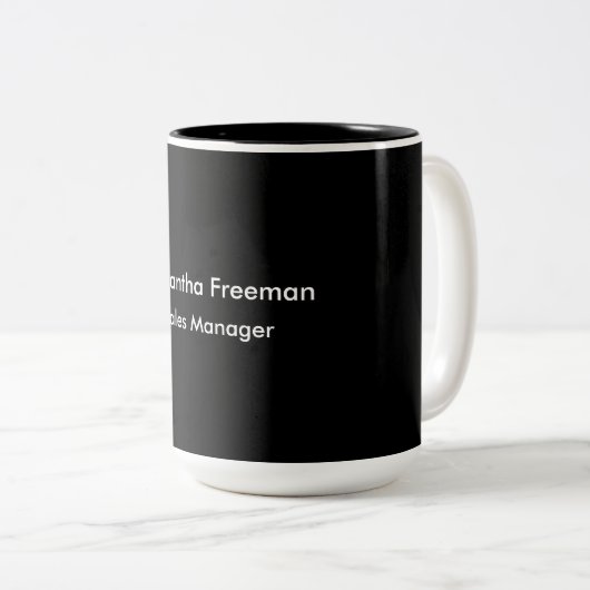 Modern Clean Plain Zwart-wit minimalistisch Tweekleurige Koffiemok (Voorkant rechts)