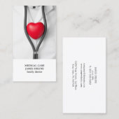 Modern Clean Red Heart Doctor Visitekaartje (Voorkant / Achterkant)