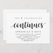 Modern Clean Rustic, Black font, Wedding Elopement Kaart (Voorkant / Achterkant)