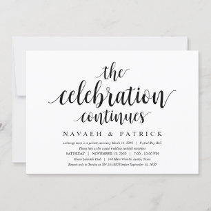 Modern Clean Rustic, Black font, Wedding Elopement Kaart