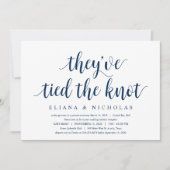 Modern Clean Rustic, Navy font, Wedding Elopement Kaart (Voorkant)