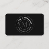 Modern Clean Simple 2 Black Stamp Monogram QR Code Visitekaartje (Voorkant)