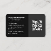 Modern Clean Simple 2 Black Stamp Monogram QR Code Visitekaartje (Achterkant)