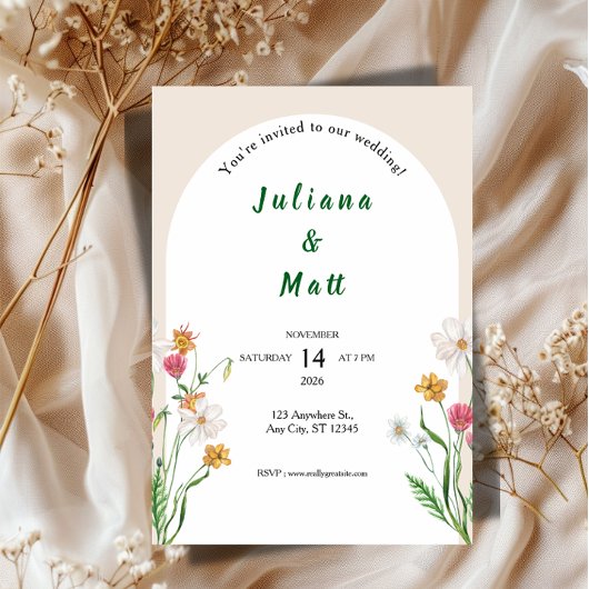 Modern Clean Wedding Invitation Template  Kaart
