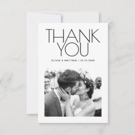 Modern Clean Wedding | Minimalist Elegant Photo Bedankkaart