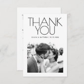 Modern Clean Wedding | Minimalist Elegant Photo Bedankkaart (Voorkant / Achterkant)