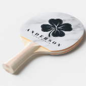 Modern Clean White Four Leaf Clover with Name Tafeltennisbatje (Voorkant Gekanteld)