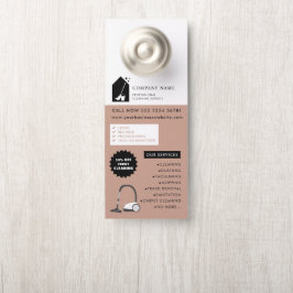 Modern Cleaning Cleaner Service Logo Green QR Code Deurhanger