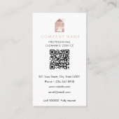 Modern Cleaning Cleaner Service Logo Rose Gold Visitekaartje (Achterkant)
