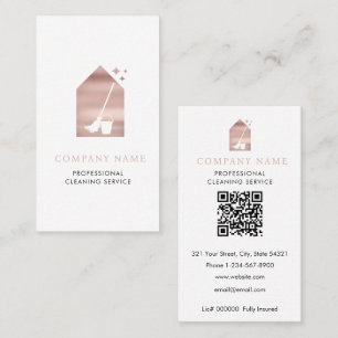 Modern Cleaning Schoonmaakdienst Logo Rose Gold Visitekaartje