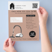 Modern Cleaning Schoonmaakdiensten Logo Terracotta Flyer (Hand)