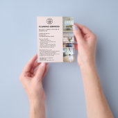Modern Cleaning Services Foto Logo Roze Flyer (Hand)