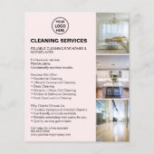 Modern Cleaning Services Foto Logo Roze Flyer (Voorkant)