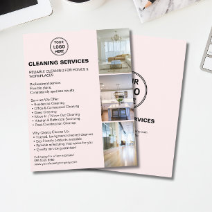 Modern Cleaning Services Foto Logo Roze Flyer