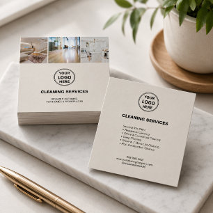 Modern Cleaning Services Foto Logo Vierkant Vierkante Visitekaartje