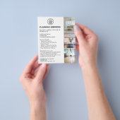 Modern Cleaning Services Foto Logo Wit Flyer (Hand)