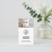 Modern Cleaning Services Foto Logo Wit Visitekaartje (Staand voorkant)