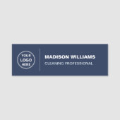 Modern Cleaning Services Logo Marineblauw Naamplaatje (Voorkant)
