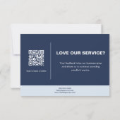 Modern Cleaning Services Logo QR Code Marineblauw Bedankkaart (Achterkant)