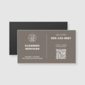 Modern Cleaning Services Logo QR Magnetische Kaart (Voorkant / Achterkant)
