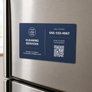 Modern Cleaning Services Logo QR Magnetische Kaart