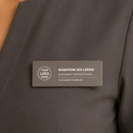 Modern Cleaning Services Logo Taupe Naambadge