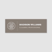 Modern Cleaning Services Logo Taupe Naamplaatje (Voorkant)