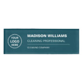 Modern Cleaning Services Logo Teal Magnetisch Naambadge (Voorkant)