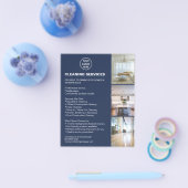Modern Cleaning Services Photo Logo Navy Blue Flyer (Enkel)