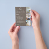 Modern Cleaning Services Photo Logo Taupe Flyer (Hand)