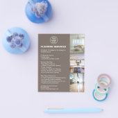 Modern Cleaning Services Photo Logo Taupe Flyer (Enkel)