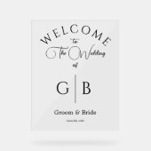 Modern Clear Acrylic Wedding Welcome Sign Design Acryl Bord (Voorkant)