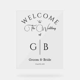 Modern Clear Acrylic Wedding Welcome Sign Design Acryl Bord